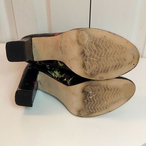 Vintage Matisse Graffiti Black Floral Zip Ankle Boot 8.5 - Picture 10 of 13